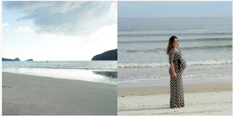 L'uomo chiede alla moglie incinta di posare vicino all'oceano per una foto: sono rimasti sbalorditi nel vedere cosa c'era sullo sfondo
